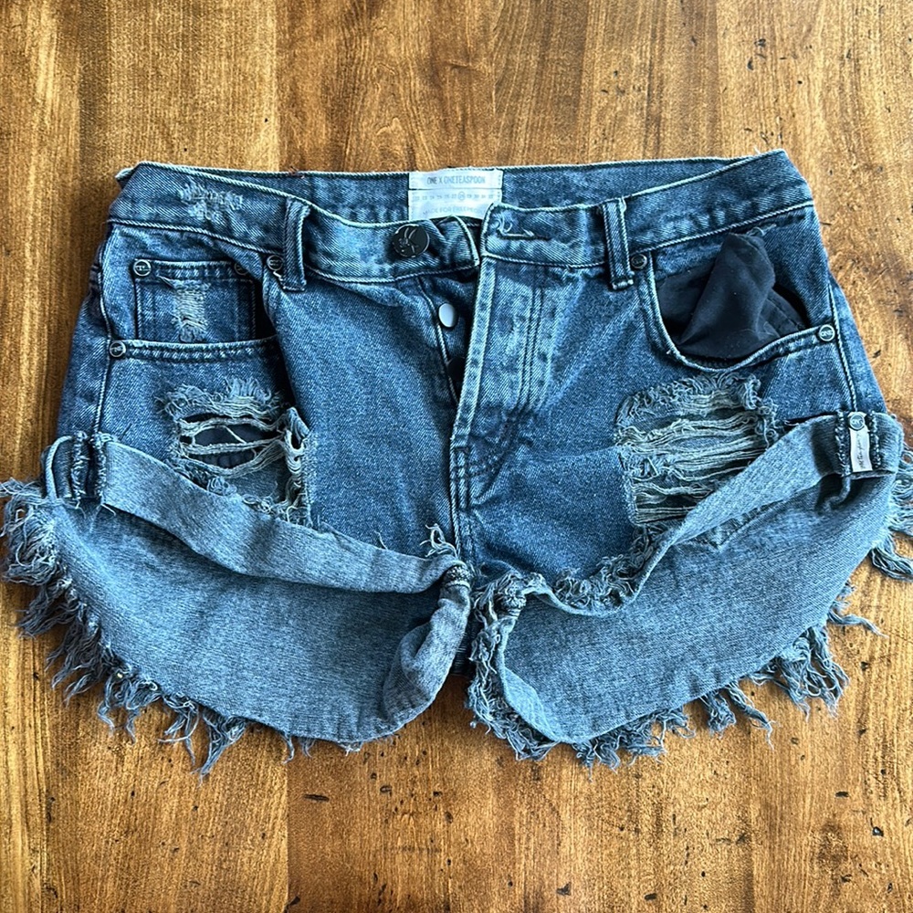 One teaspoon black denim shorts